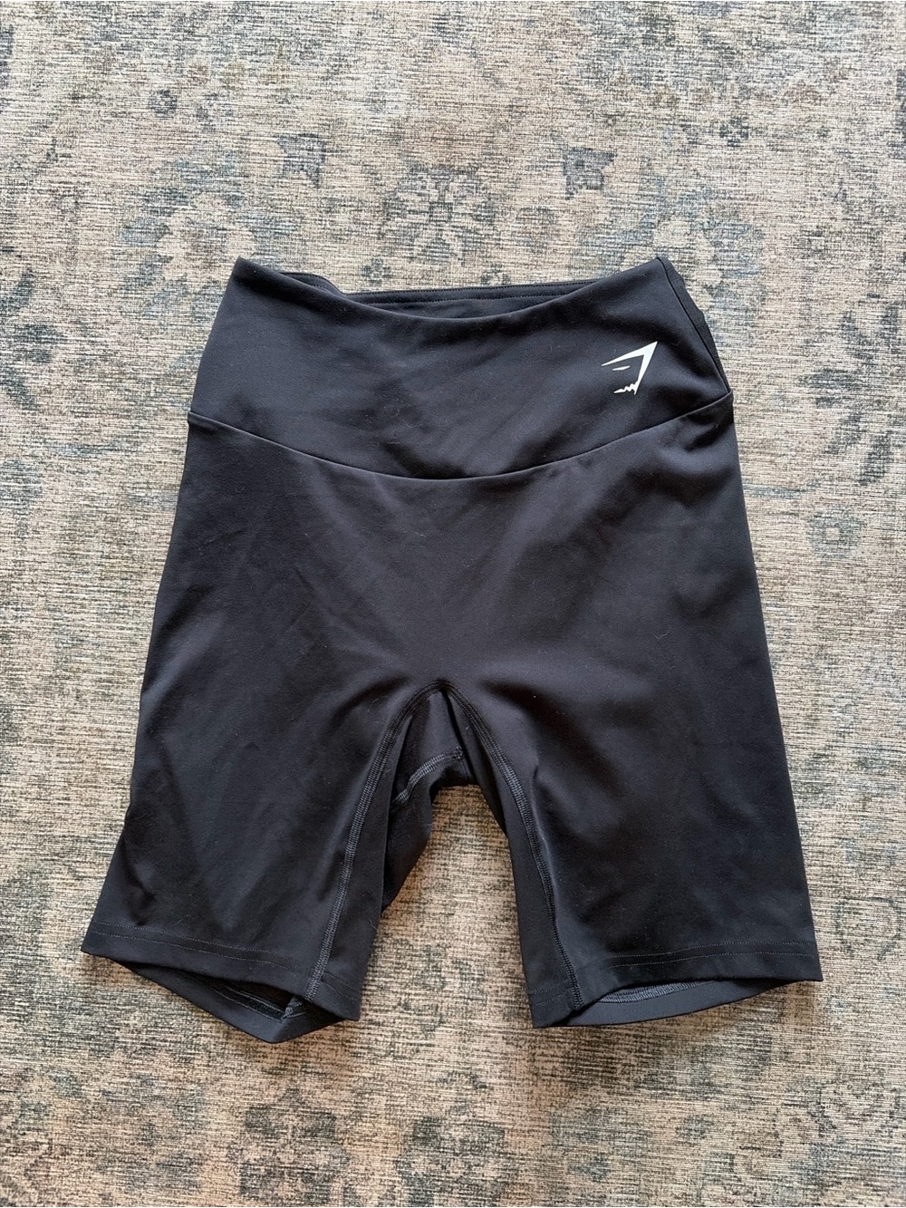 Gymshark Black High-Rise Bike Shorts with Logo